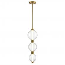  DVP34910BR-PUC - Glimmer Pendant, Brass w/pumpkin glass