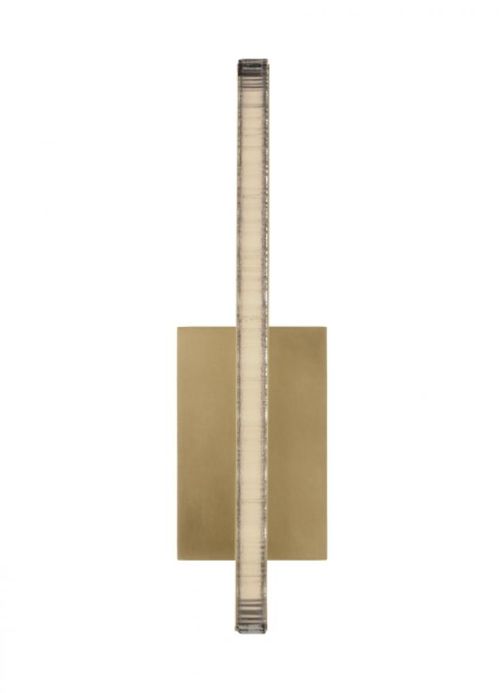 The Serre Small 13-inch Damp Rated 1-Light Integrated Dimmable LED Task Wall Sconce in Natural Brass