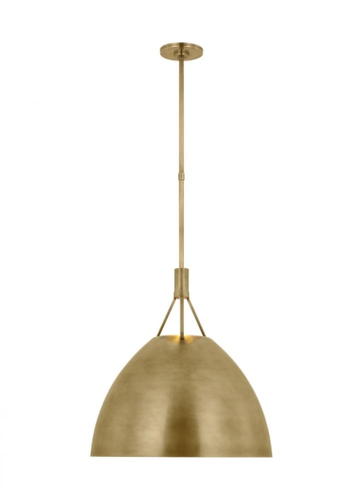 Sean Lavin Sospeso 1-light dimmable LED dome extra large pendant with natural brass finish