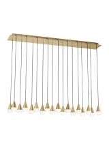 Visual Comfort & Co. Modern Collection 700TRSPCPA18TNB-LED930120 - Modern Cupola Dimmable LED 18-light Chandelier Ceiling Light in a Natural Brass/Gold Colored Finish