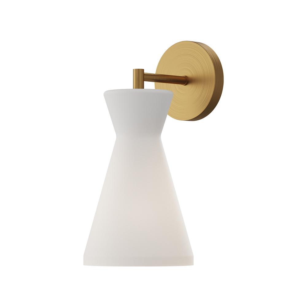 Betty 6-in Aged Gold/Opal Glass 1 Light Wall/Vanity