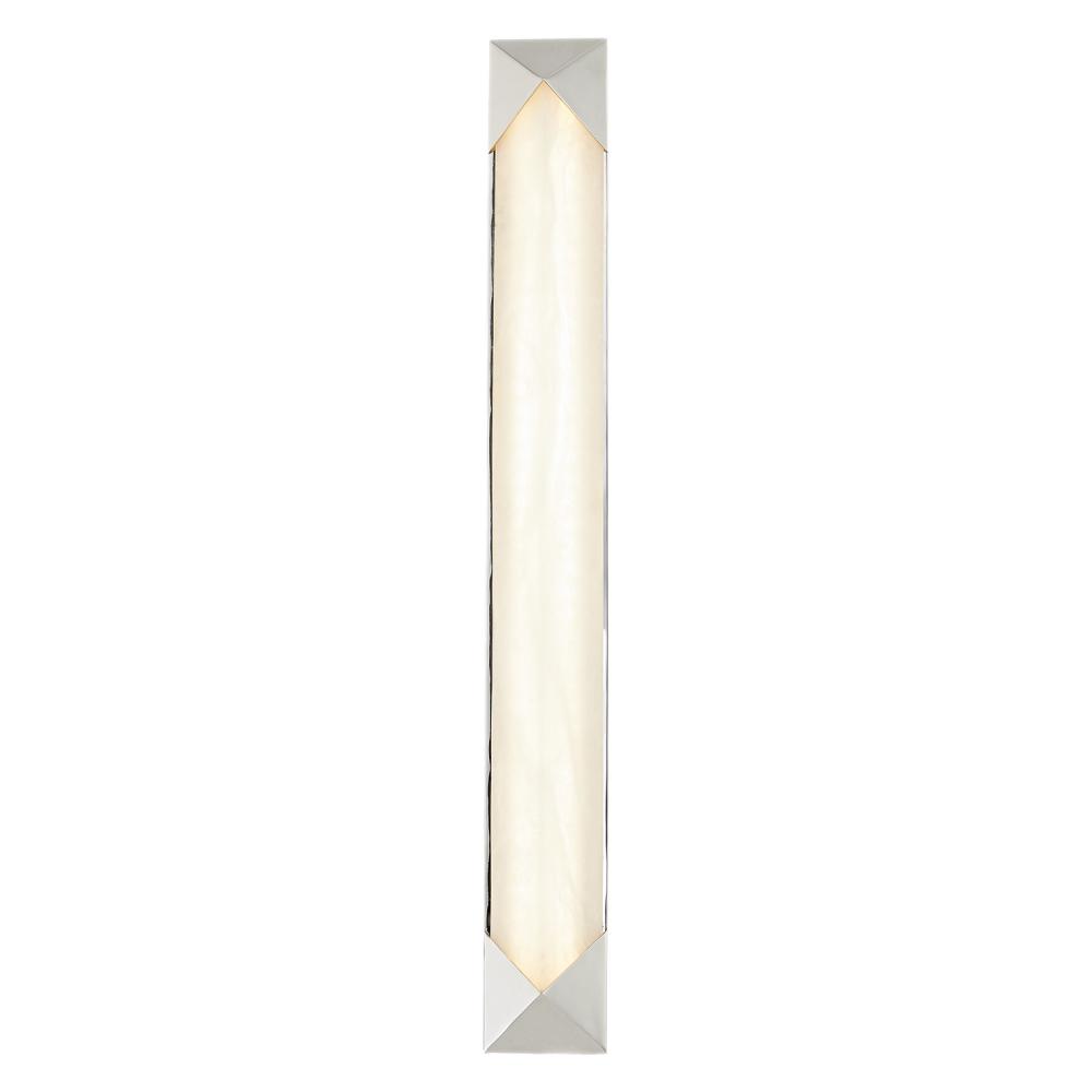 Caesar 25-in Polished Nickel/Alabaster LED Wall/Vanity