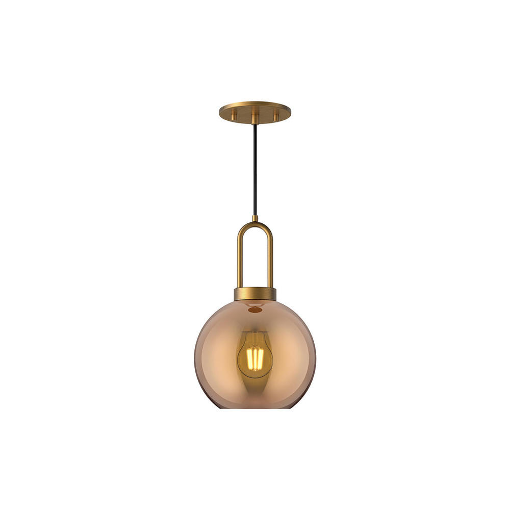Soji 8-in Aged Gold/Copper Glass 1 Light Pendant