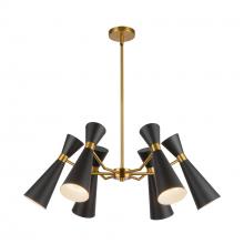 Alora Lighting CH574632MBAG - Blake 32-in Matte Black/Aged Gold Socket Chandelier