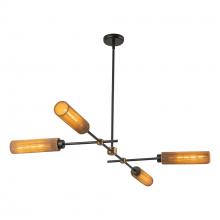  LP491452MBTJ - Colby 52-in Matte Black/Tan Jute Socket Linear Pendant