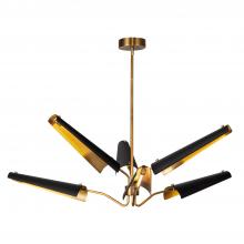 Alora Lighting CH347646MBVB-UNV - Osorio 46-in Matte Black/Vintage Brass LED Chandeliers