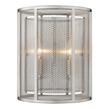 Eglo Canada 203545A - 2 LT Wall Light w/ Matte Nickel Finish & Metal Cage Shade