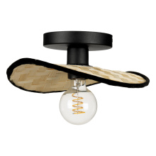 Eglo Canada 44045A - 1 LT Ceiling Light w/ Black Finish & Bamboo Shade