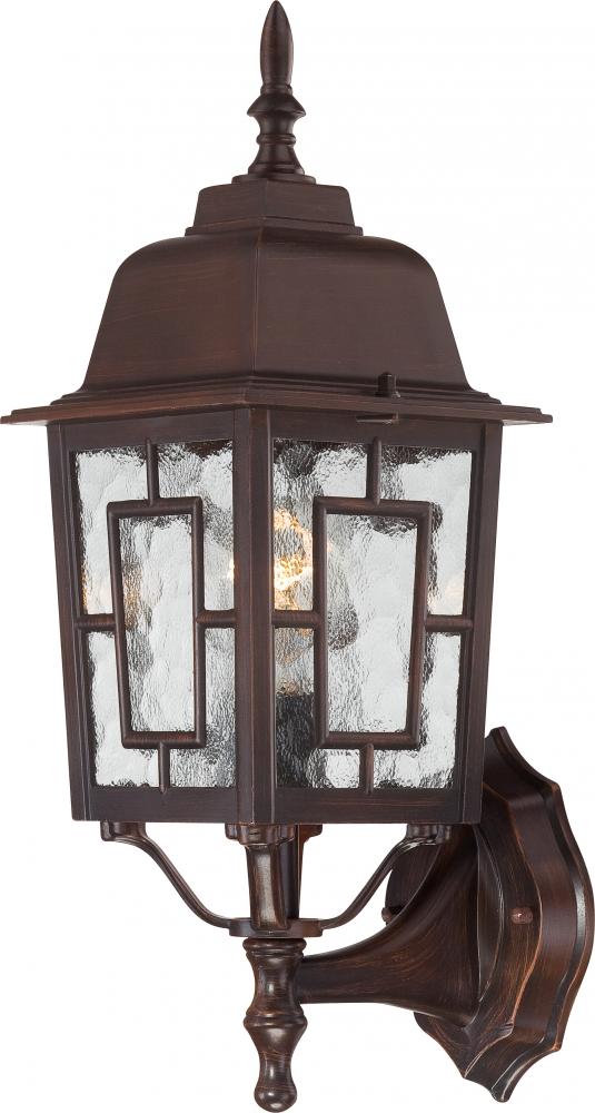 Banyan - 1 Light 17" Wall Lantern with Clear Water Glass - Rustic Bronze Finish