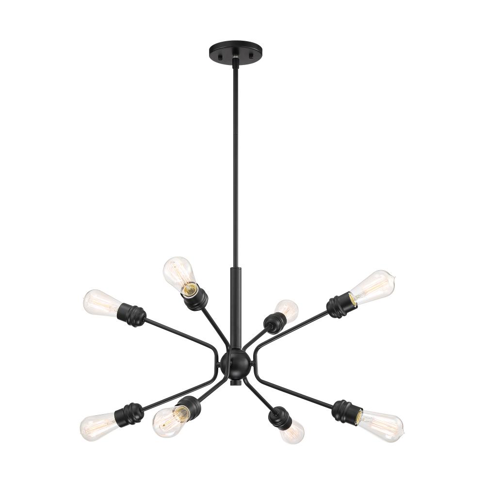 Faraday - 8 Light Pendant - Black Finish