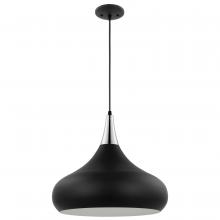  60/7516 - Phoenix; 1 Light; Large Pendant; Matte Black with Polished Nickel