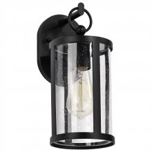 Nuvo 60/8111 - Broadstone; 1 Light Small Wall Lantern; Matte Black with Clear Seeded Glass