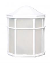  62/1416 - LED Cage Lantern Fixture; White Finish with White Linen Acrylic