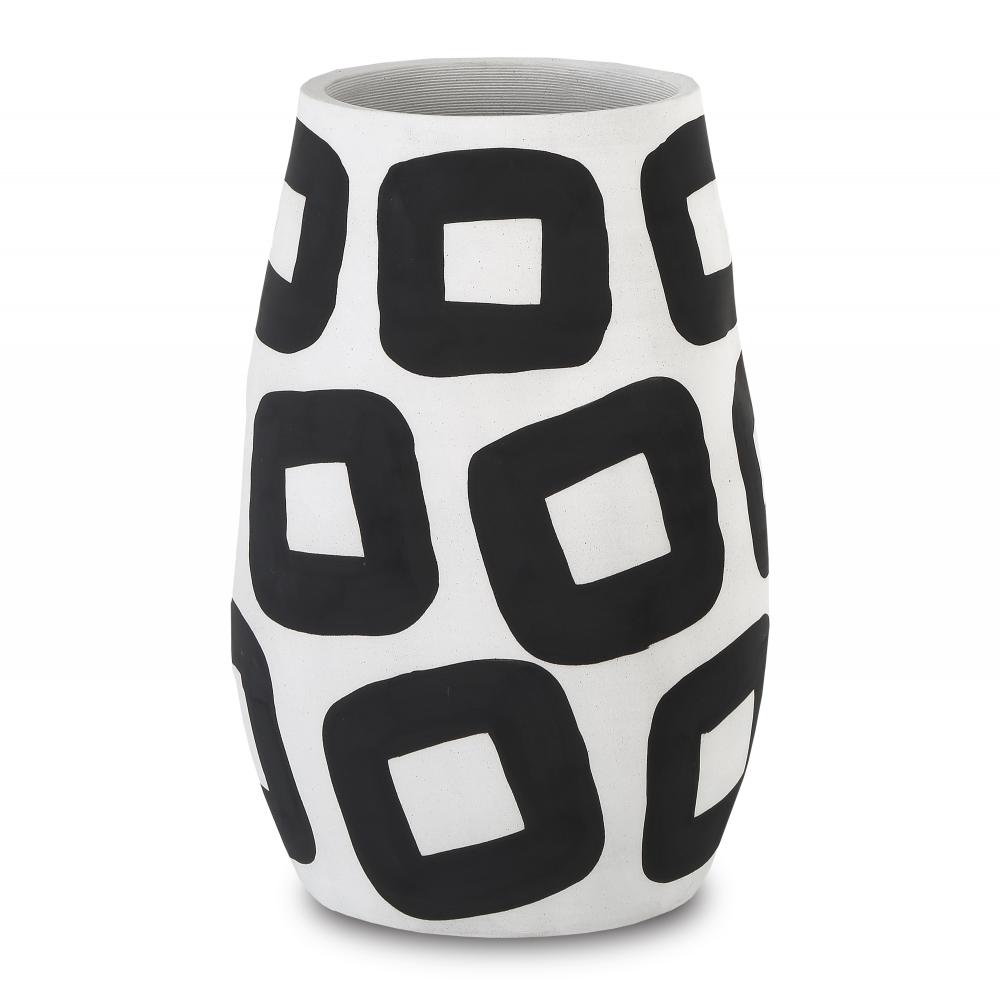 Pagliacci Large Black & White Vase