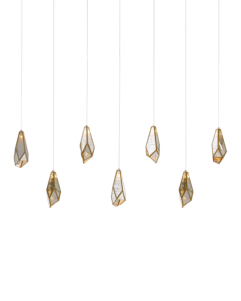 Glace Mirror 7-Light Linear Multi-Drop Pendant