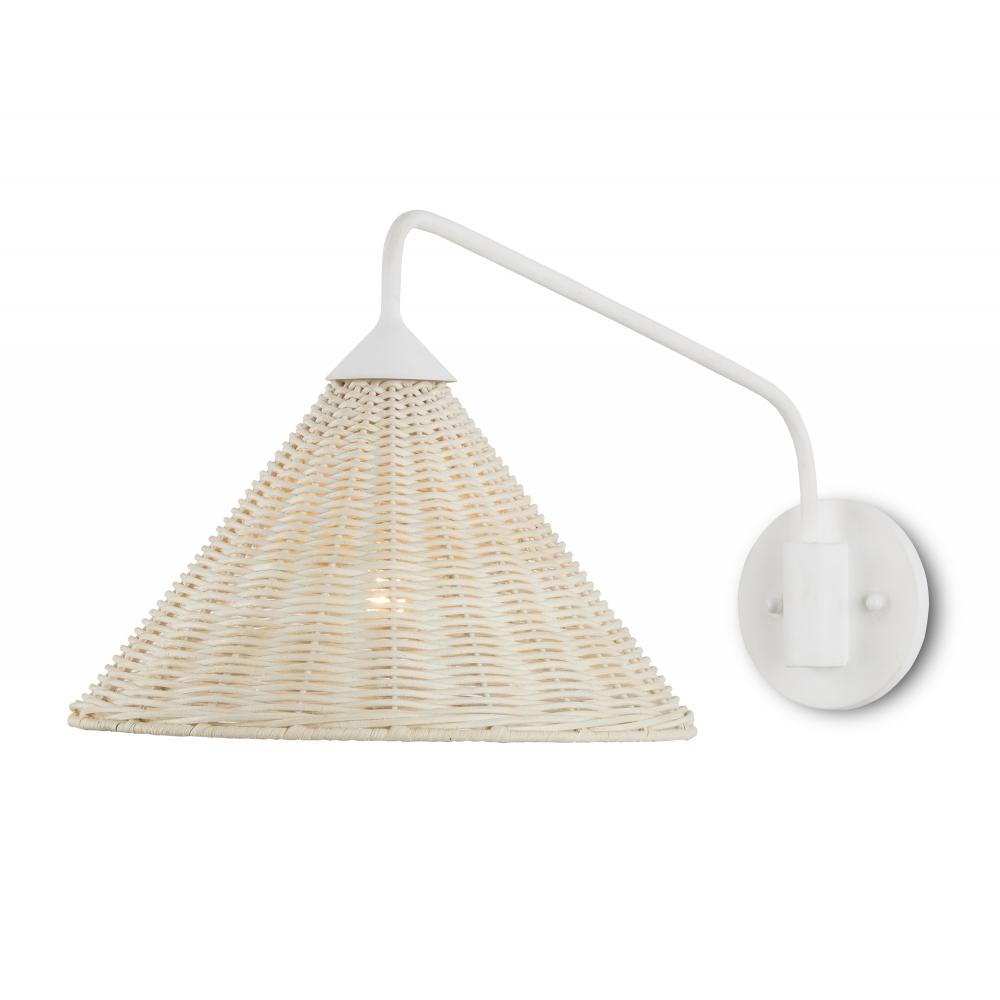 Basket White Swing-Arm Wall Sconce