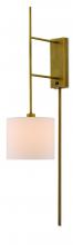 Currey 5000-0076 - Savill Brass Wall Sconce, White Shade