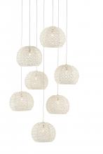 Currey 9000-0911 - Piero White 7-Light Round Multi-Drop Pendant