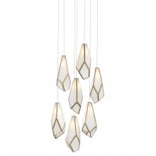 Currey 9000-1035 - Glace White 7-Light Round Multi-Drop Pendant