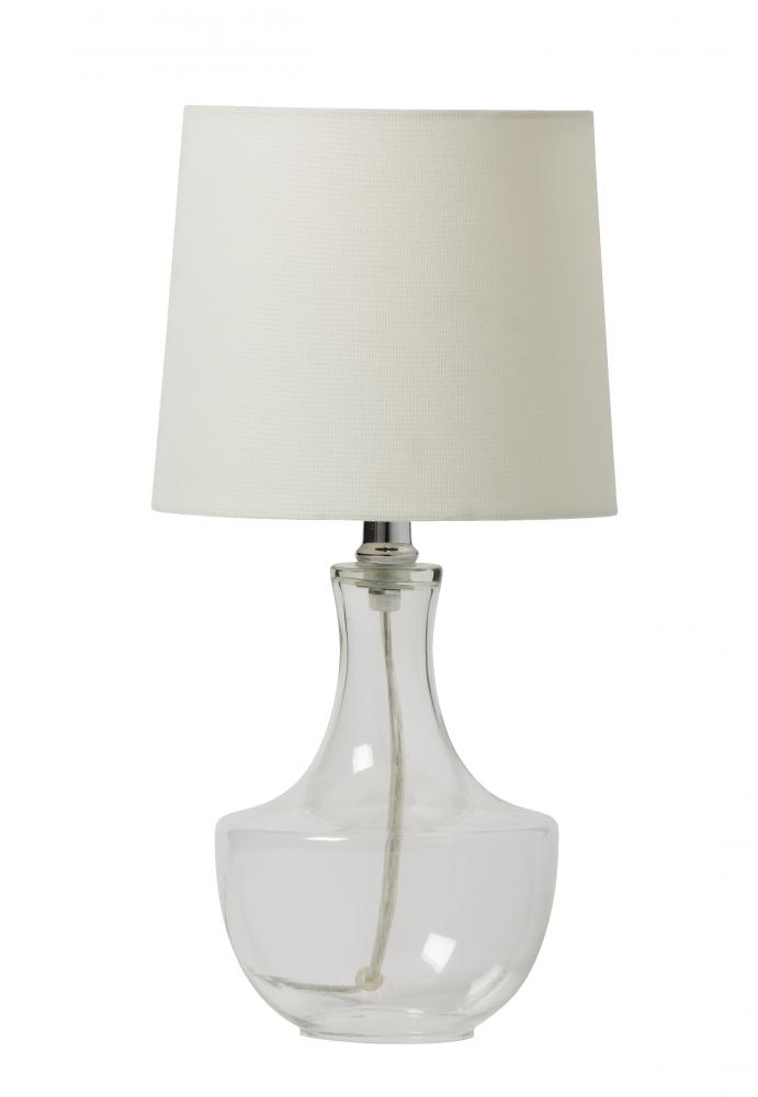 1 Light Clear Glass Base Table Lamp