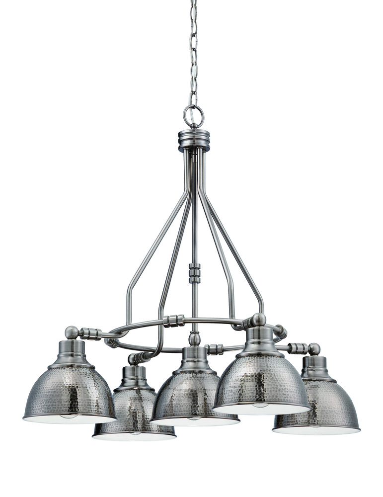 Timarron 5 Light Down Chandelier in Antique Nickel