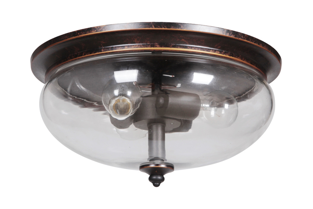 Stafford 3 Light Flushmount in Aged Bronze/Textured Black