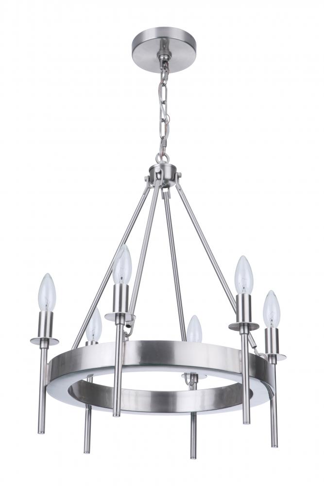 Larrson 6 Light Chandelier in Brushed Polished Nickel