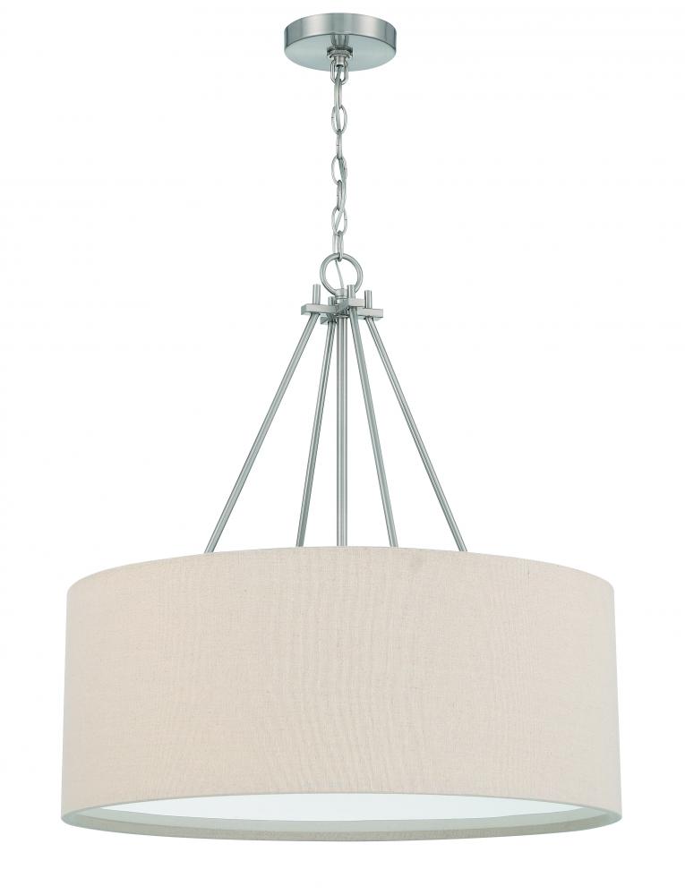 Duke 3 Light 24" Pendant in Brushed Polished Nickel