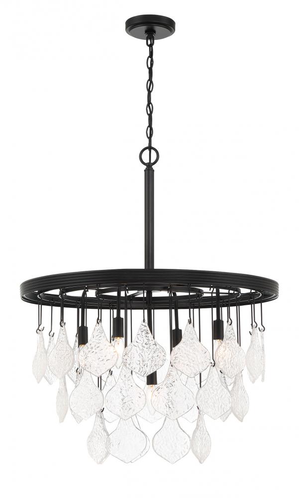 Vesi 5 Light Pendant in Flat Black