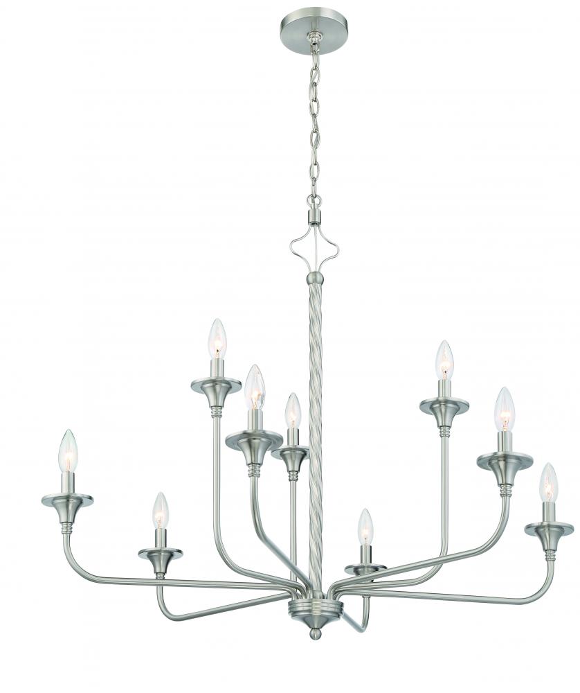 Jolenne 9  Light Two-Tier Chandelier in Brushed Polished Nickel