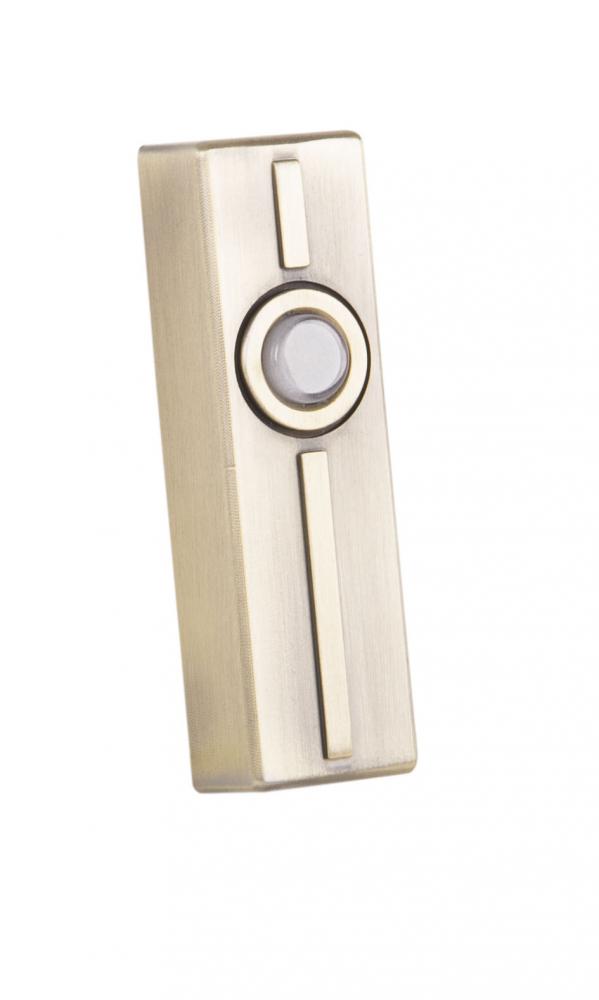 Surface Mount LED Lighted Push Button in Antique Brass