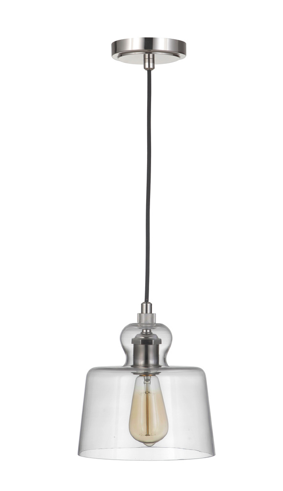 State House 1 Light Clear Glass Mini Pendant in Polished Nickel