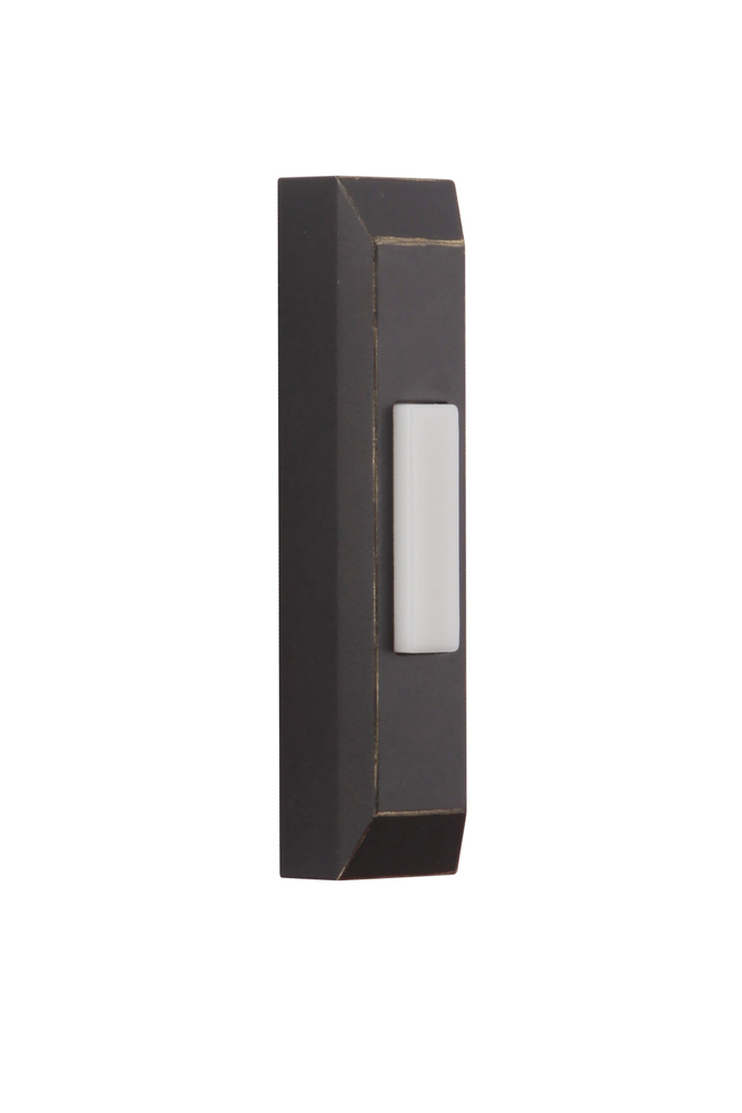 Surface Mount LED Lighted Push Button, Thin Rectangle Profile in Antique Bronze