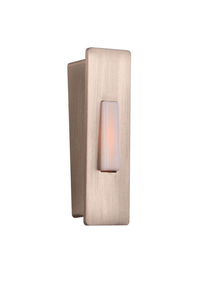 Surface Mount LED Lighted Push Button, Wedged in Brushed Polished Nickel