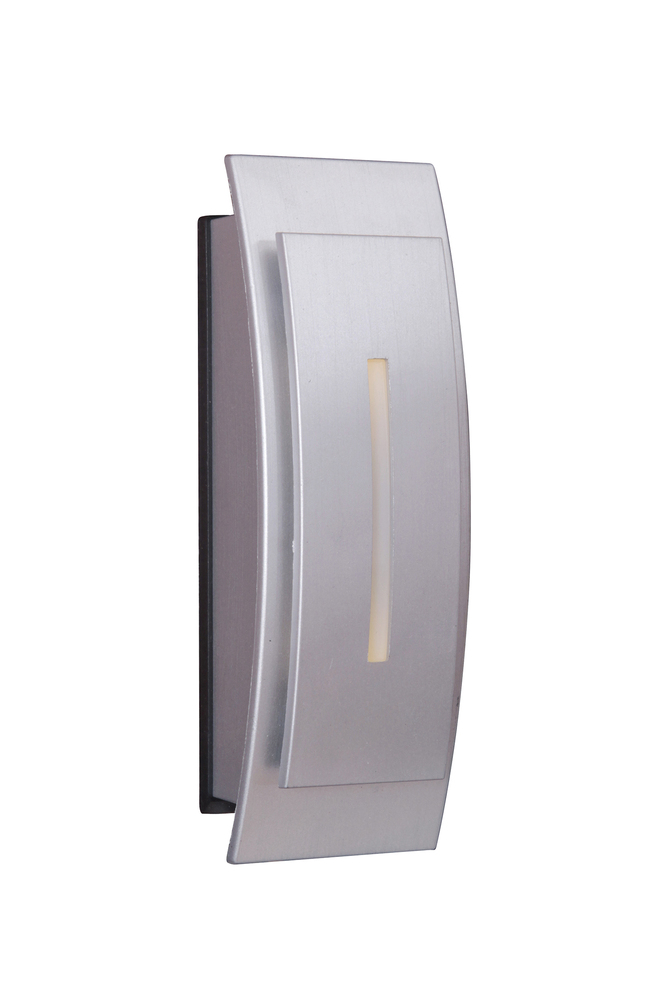 Surface Mount Contemporary Curved LED Lighted Touch Button in Brushed Nickel