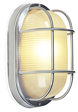 Oval Bulkhead 1 Light Large Flush/Wall Mount in Stainless Steel