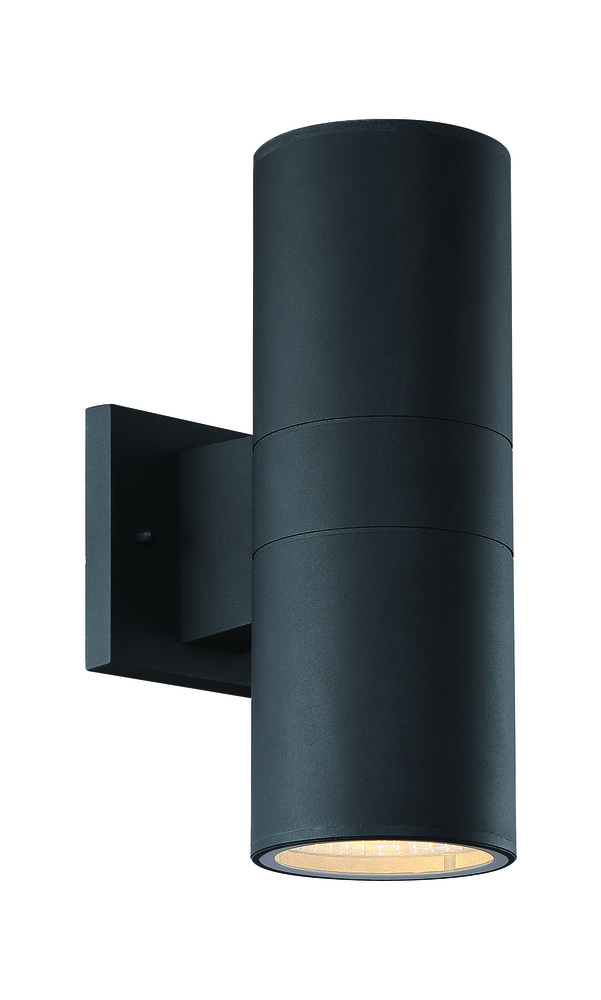 Pillar 1 Light Up/Down Outdoor LED Wall Lantern in Textured Black