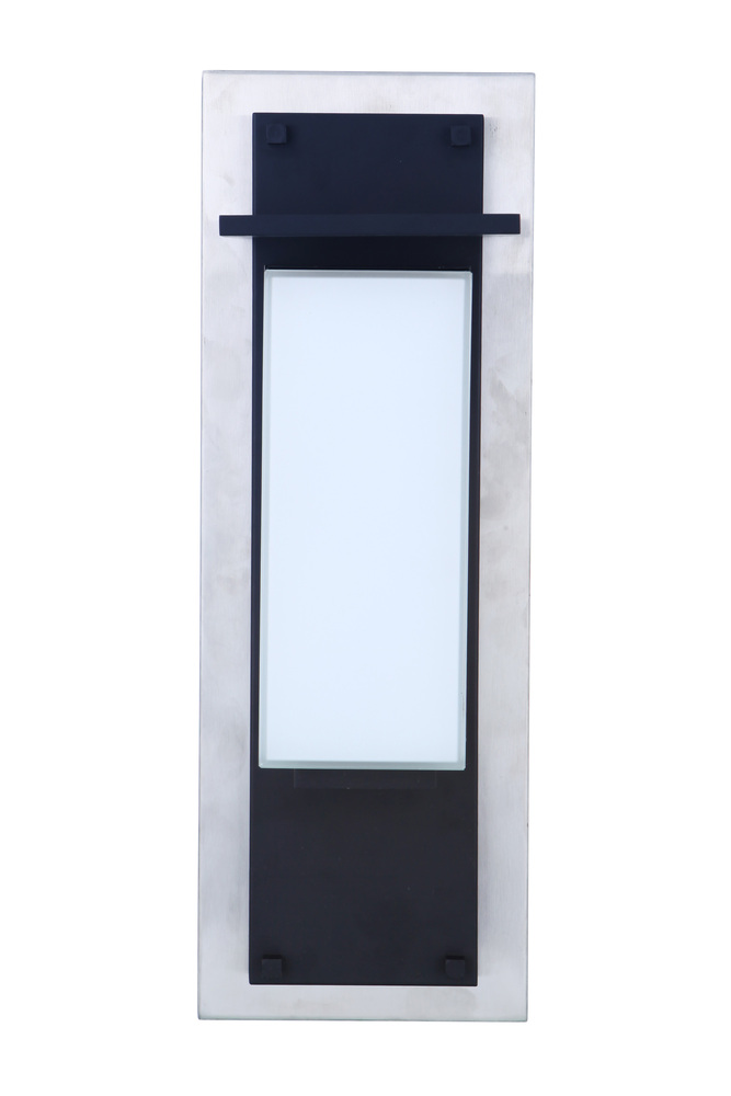 Heights 1 Light Large Outdoor LED Wall Lantern in Stainless Steel/Midnight