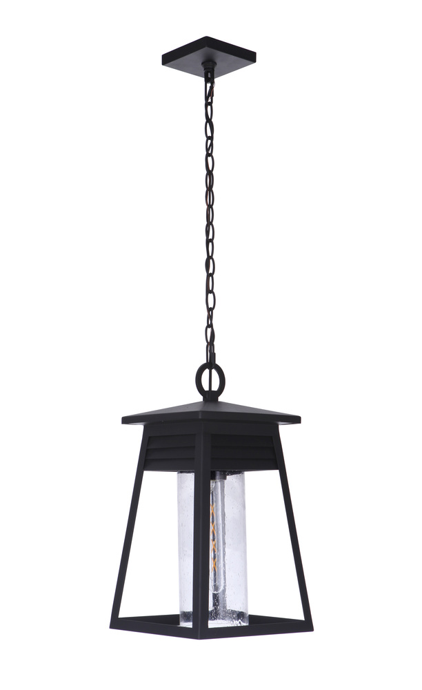 Becca 1 Light Large Outdoor Pendant in Textured Black
