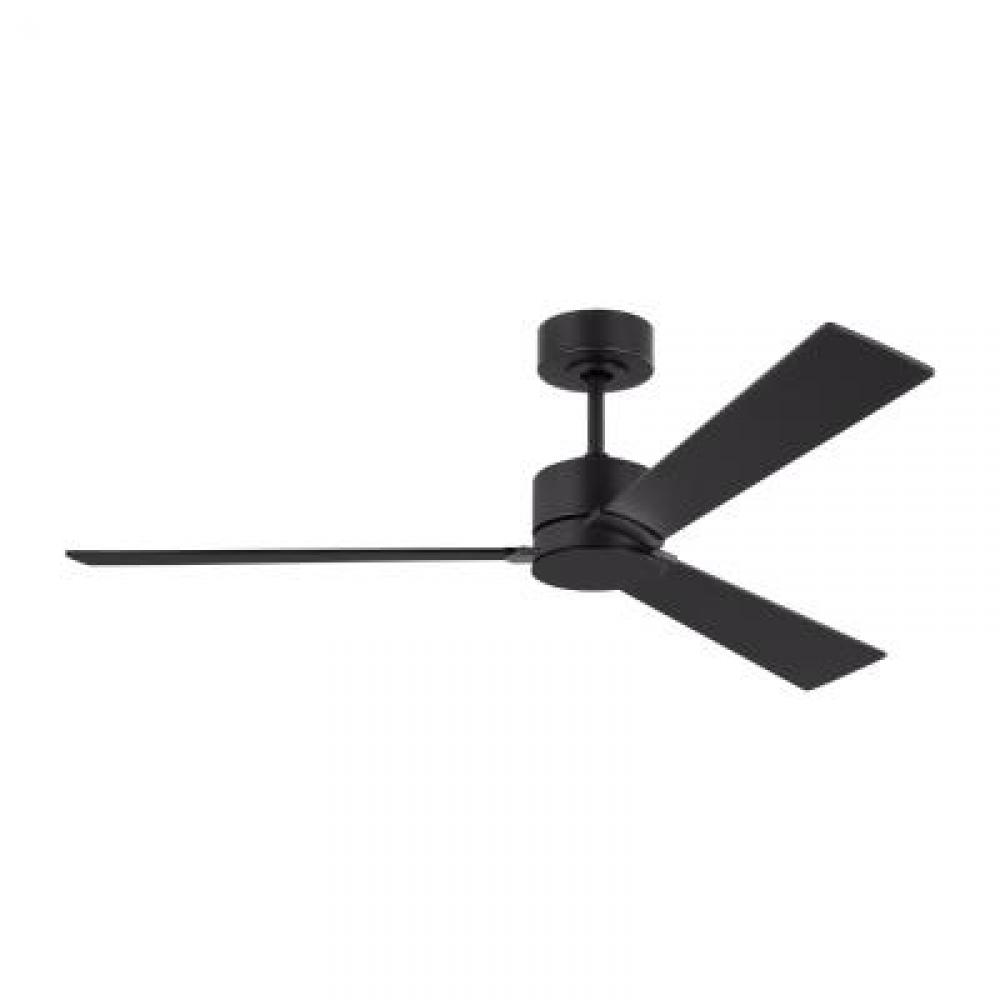 Rozzen 52" Indoor/Outdoor Midnight Black Ceiling Fan with Handheld Remote Control